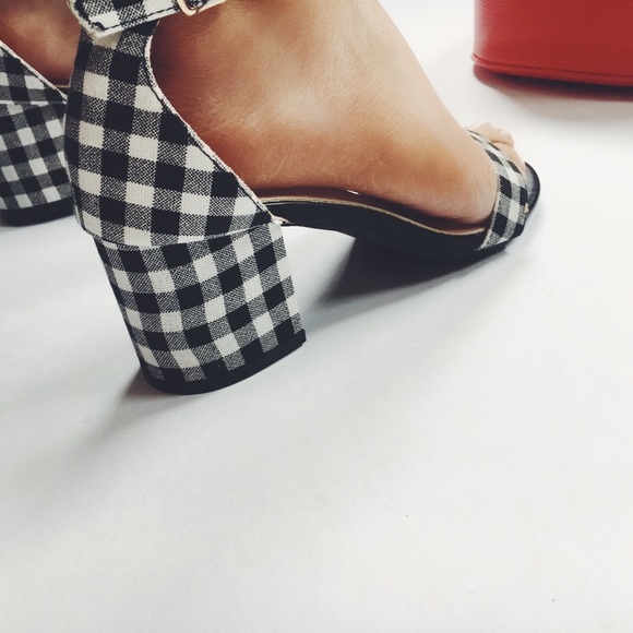 Last 1✨Carmen Gingham Ankle Strap Low Block Heels - Picture 8 of 8